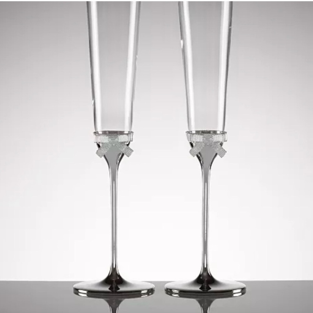KATE SPADE for Lenox Champagne Flutes Pair “Grace Avenue”
